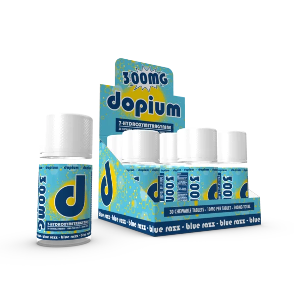 Dopium 30pc Tablet 300mg 7-Hydroxymitragynine Blue Razz 9 CT