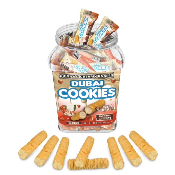 Dubai Cookies Crispy & Creamy Knafeh 1pc Snacks Bueno Cream 40ct