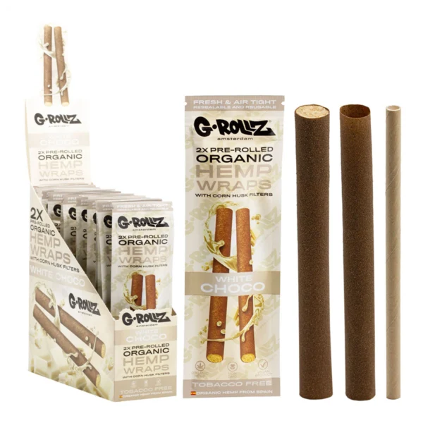 G-Rollz Organic Hemp Wraps 2pc Pre‑Rolled Cones White Chocolate 15 CT