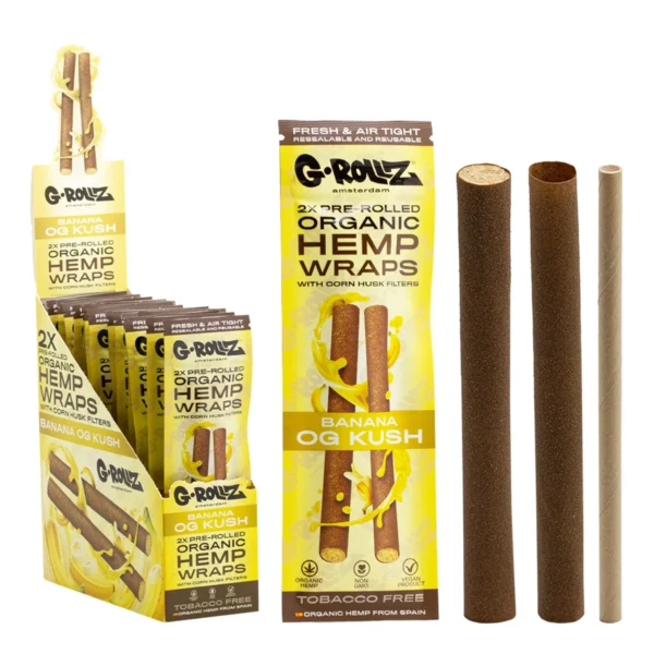 G-Rollz Organic Hemp Wraps 2pc Pre‑Rolled Cones Banana OG Kush