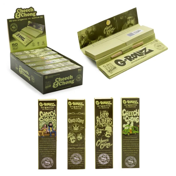 G-Rollz Cheech & Chong™ 50pc Rolling Papers King Size Bio Organic M.Sativa 24 CT