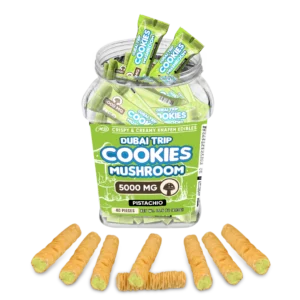 Dubai Trip Cookies Crispy & Creamy Knafeh 1pc Edibles 5000mg Mushrooms Pistachio 40ct