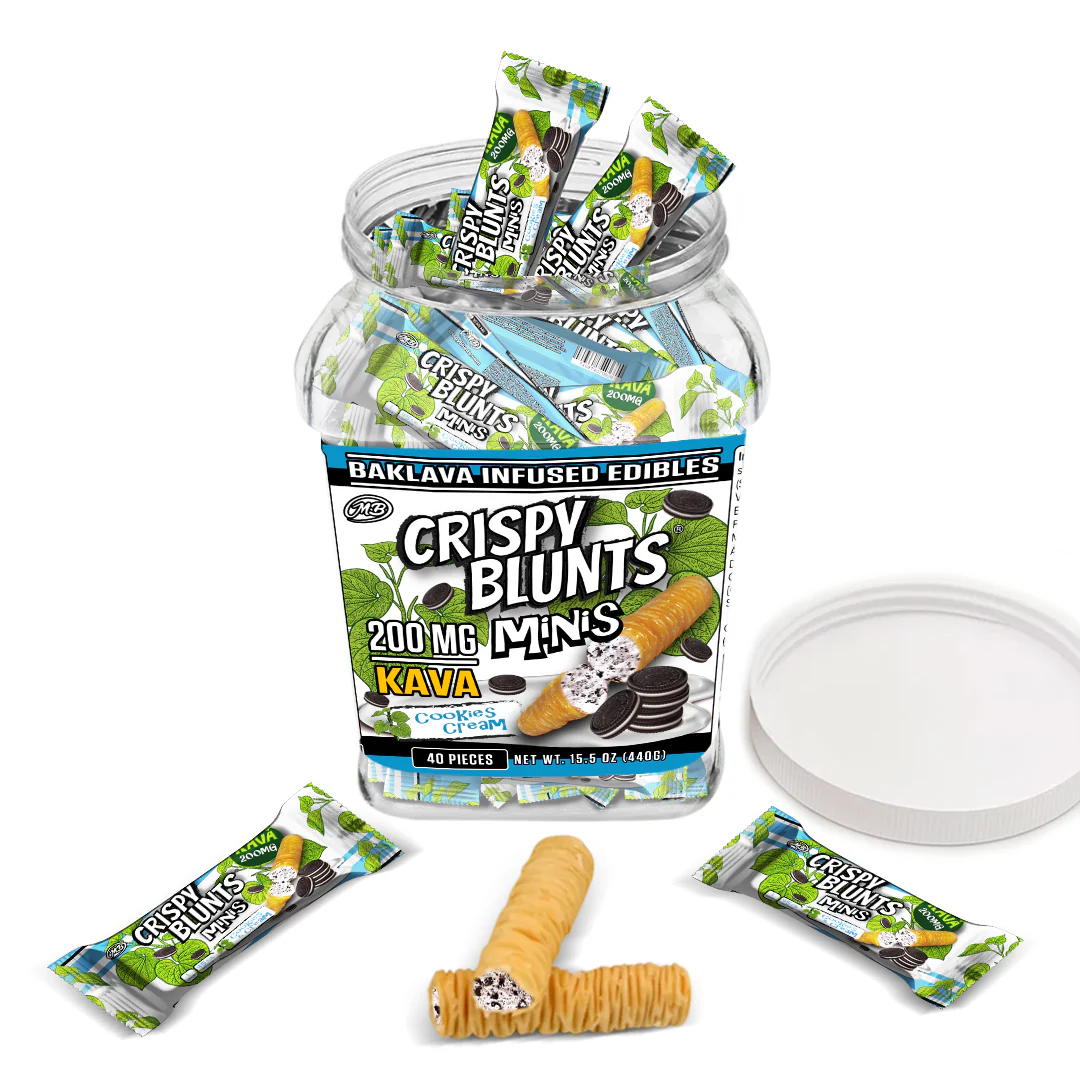 Crispy Blunts Edibles Mini 200mg Kava Cookies N Cream 40ct