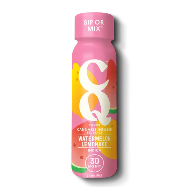 CQ Drinks Cannabis Infused Beverage 30mg Delta 9 Watermelon Lemonade (Indica) 24ct