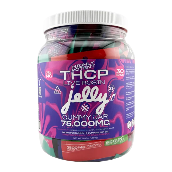 NYB Jelly Live Rosin 5pcs Edibles 2,500mg THCp/D9/HHC/CBD Highly Potent Blueberry Drip/Strawberry Runtz/Watermelon Haze 30ct