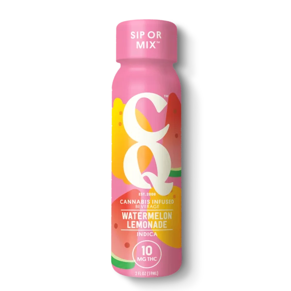 CQ Drinks Cannabis Infused Beverage 10mg Delta 9 Watermelon Lemonade (Indica) 24ct