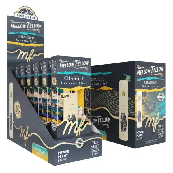 Mellow Fellow Live Resin Disposable Vapes 0.5ml Charged Power Plant (Sativa)