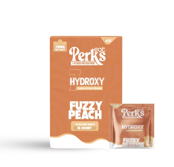 Eat Perks Limited Edition 1pcs Tablets 75mg 7-Hydroxymitragynine (Superior Kratom Alkaloids) Fuzzy Peach 15ct
