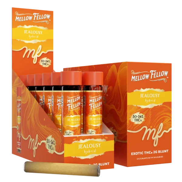 Mellow Fellow Exotic Blunt 1pc Pre-Rolls 2g THCa Jealousy (Hybrid) 12ct