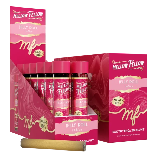 Mellow Fellow Exotic Blunt 1pc Pre-Rolls 2g THCa Jelly Roll (Indica)