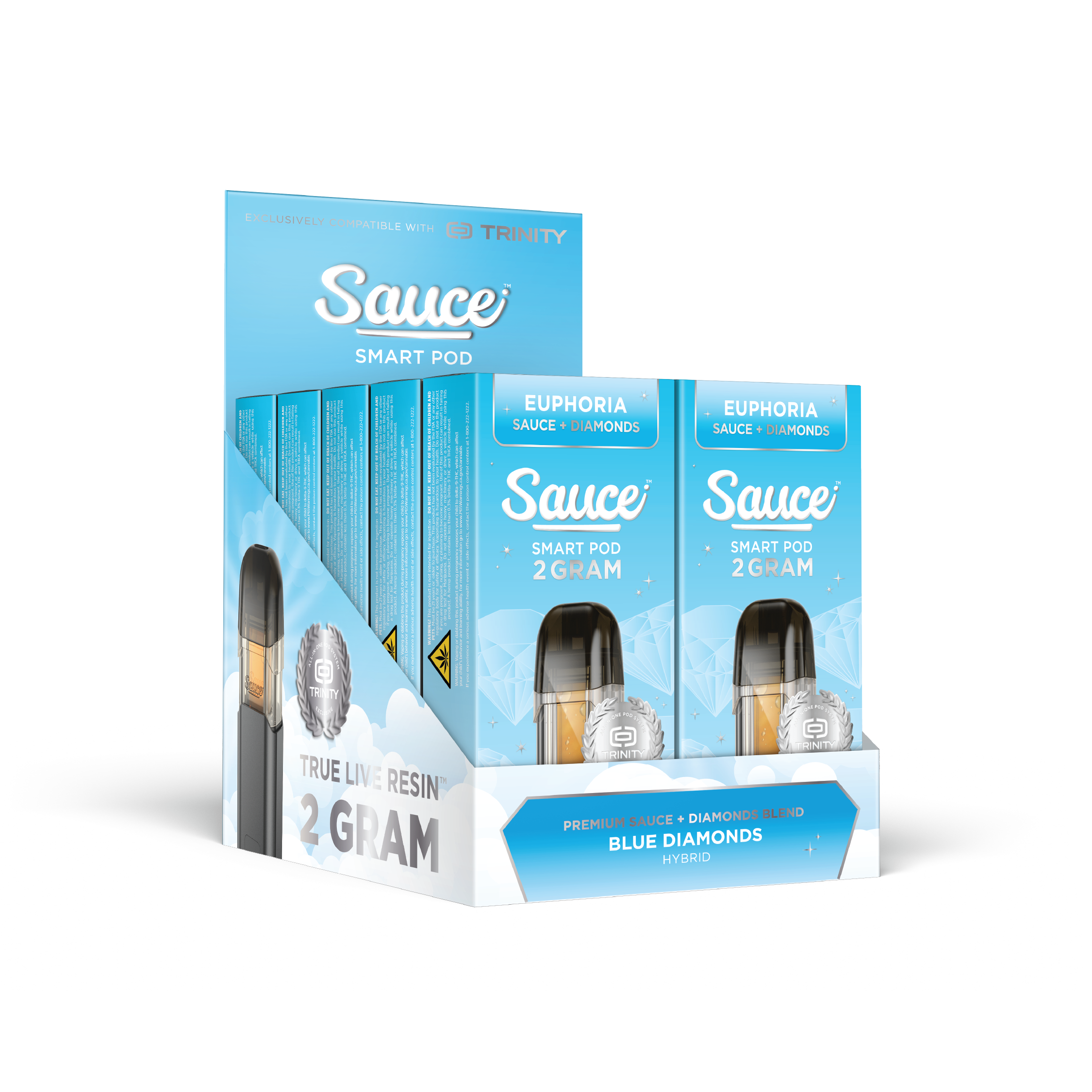 Sauce True Live Resin Pod 2g Euphoria Blend Blue Diamonds (Hybrid) 10ct