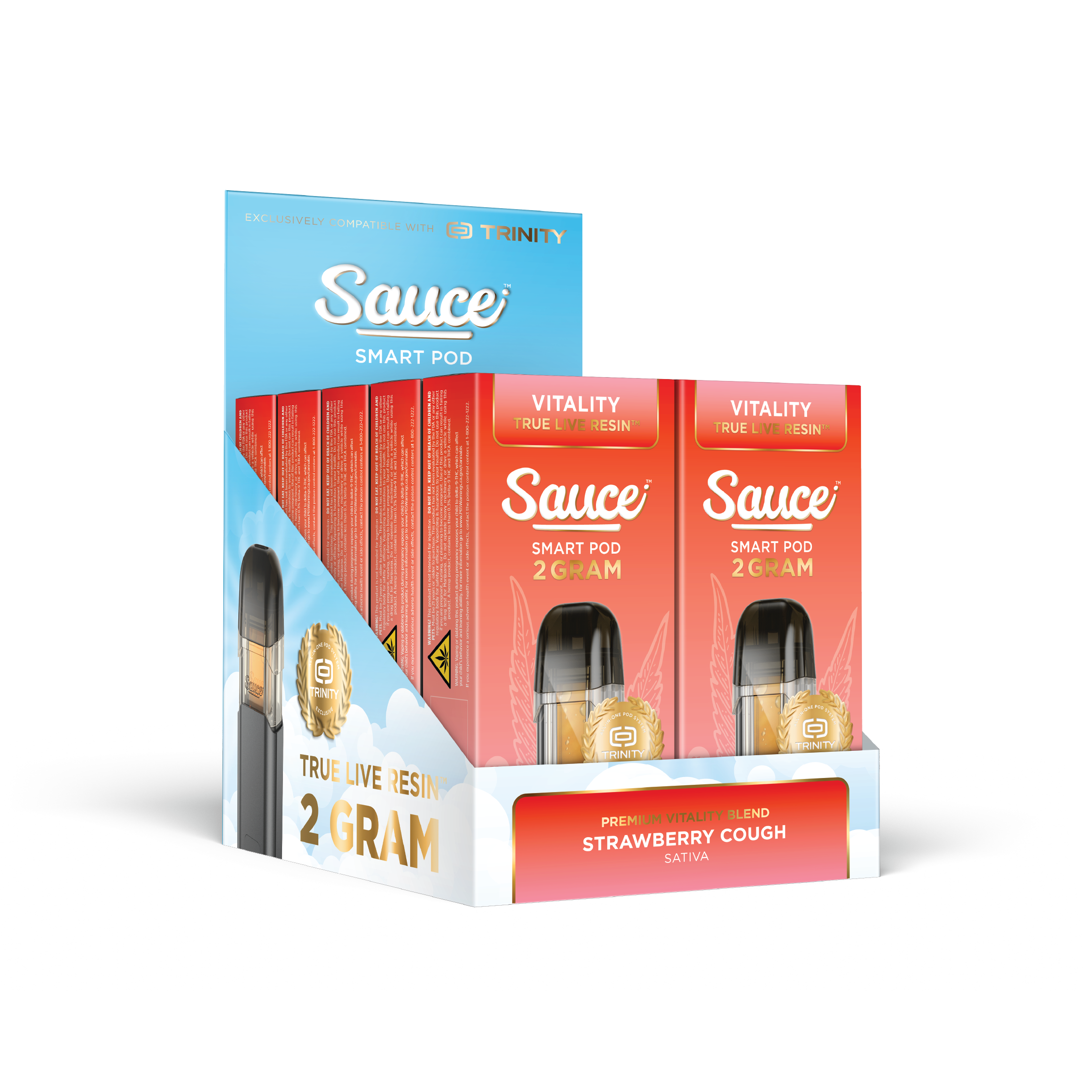 Sauce True Live Resin Pod 2g Vitality Blend Strawberry Cough (Sativa) 10ct