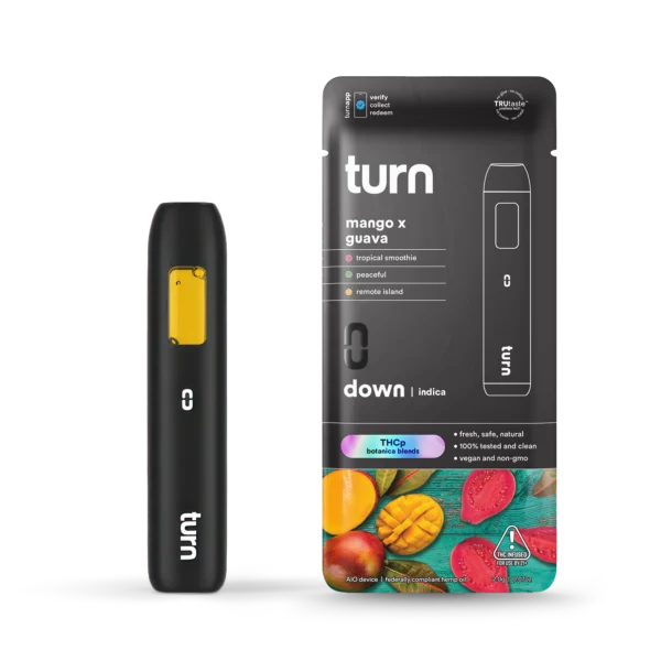 Turn Botanica Blends All-In-One Vape 2g THCp Mango & Guava (Indica) 5ct
