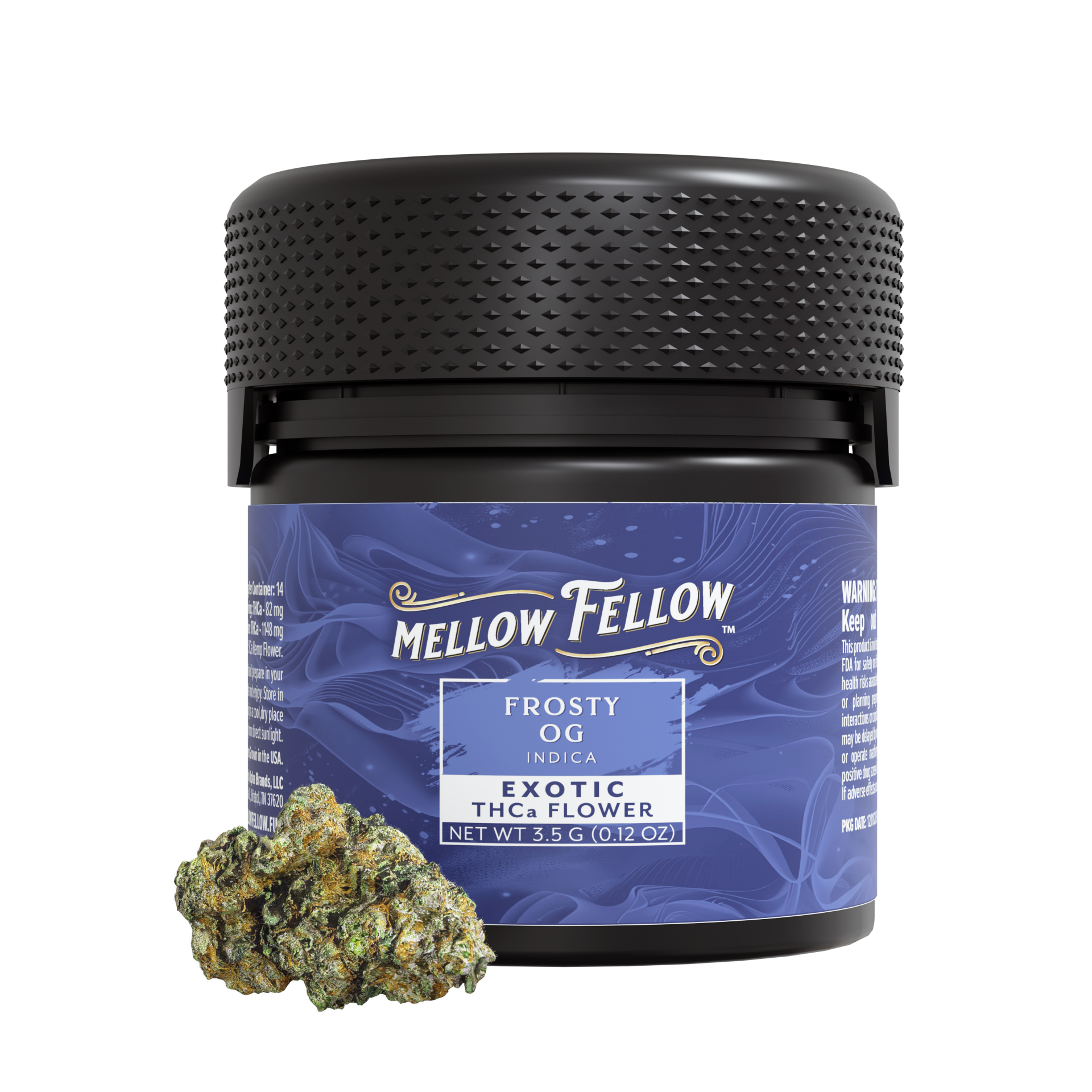Mellow Fellow Exotic Flower 3.5g THCa Frosty OG (Indica) 6ct