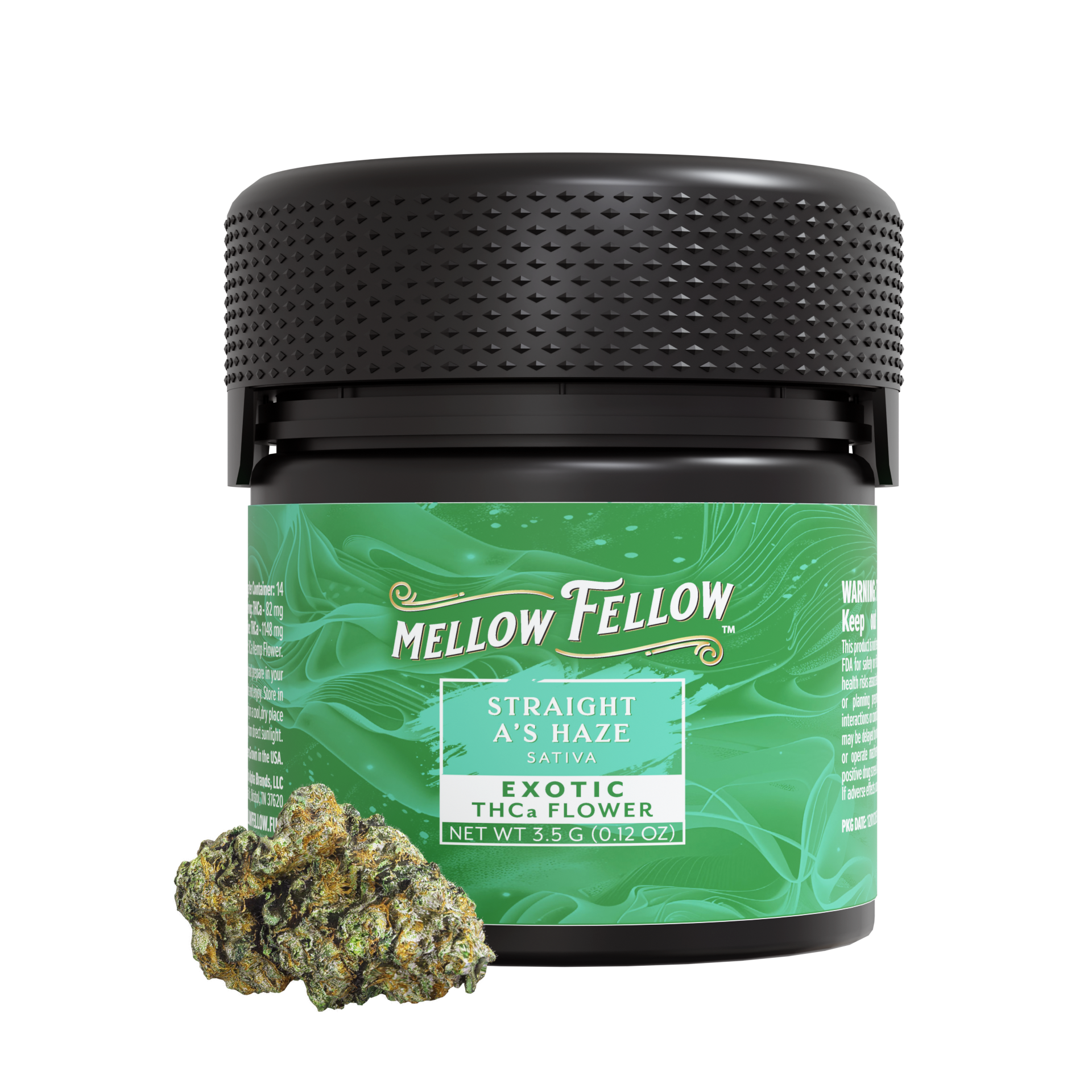Mellow Fellow Exotic Flower 3.5g THCa Straight A's Haze (Sativa) 6ct