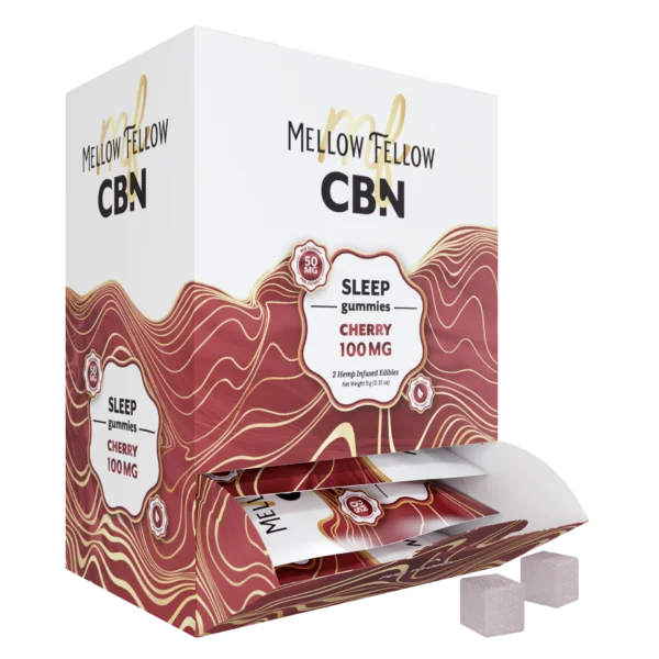 Mellow Fellow Sleep Gummies 2pc Edibles 100mg CBN Cherry