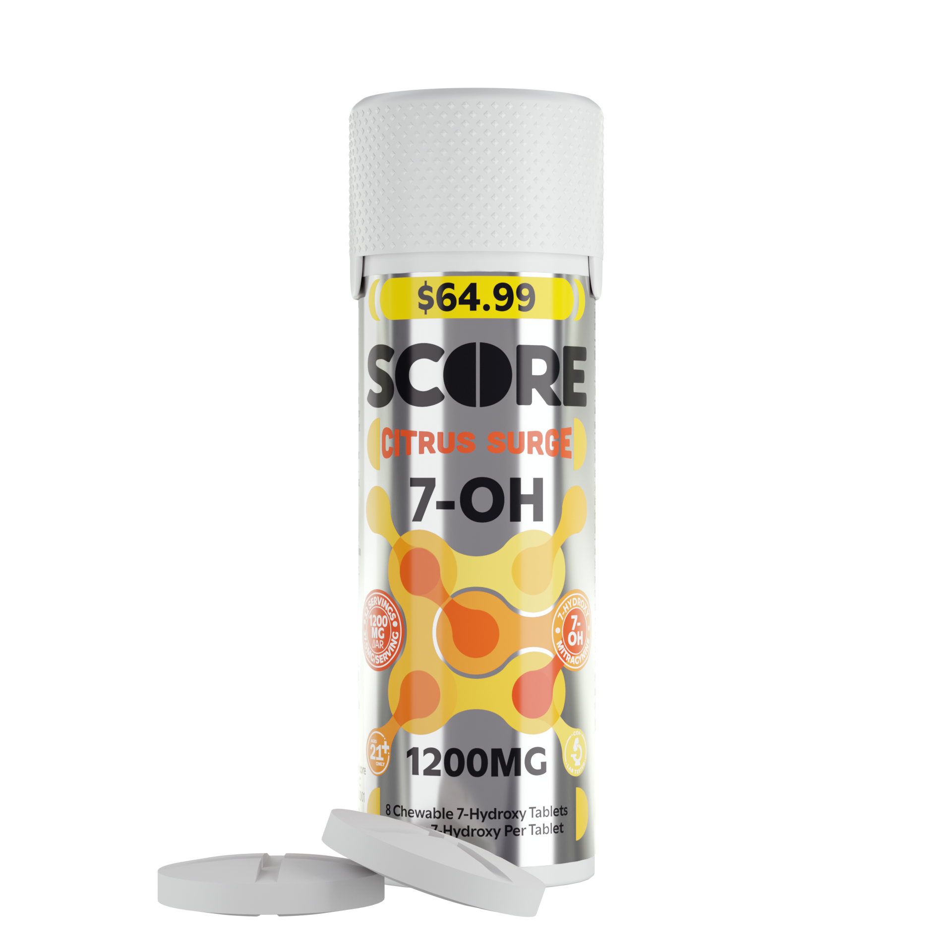 SCORE 8pc Tablets 1200mg 7-Hydroxymitragynine Citrus Surge 10ct
