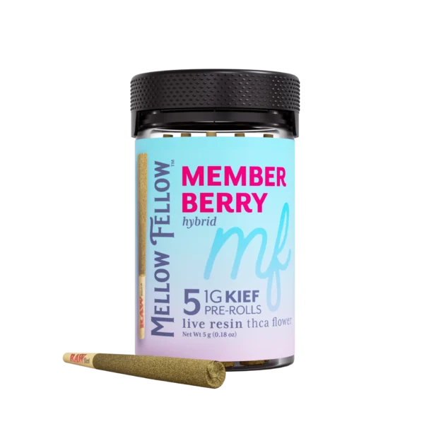 Mellow Fellow Kief Pre-rolls 5g THCa Member Berry (Hybrid) 6ct