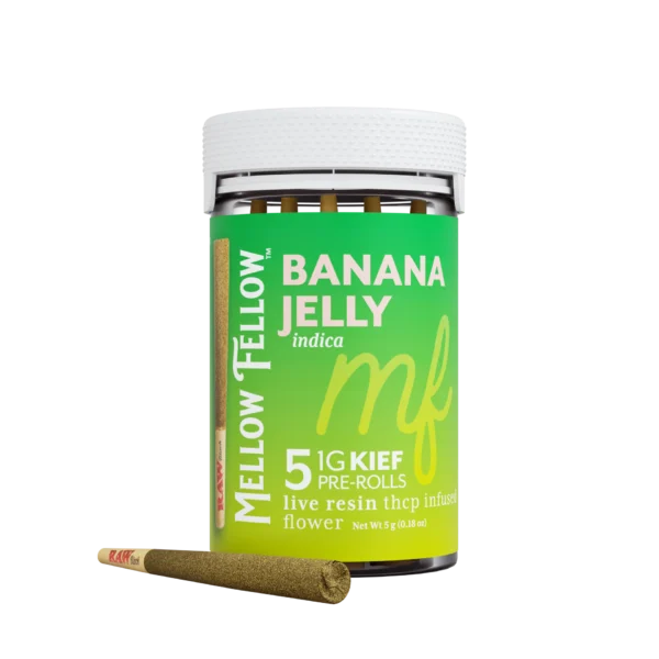Mellow Fellow Kief Pre-rolls 5g THCp Banana Jelly (Indica) 6ct
