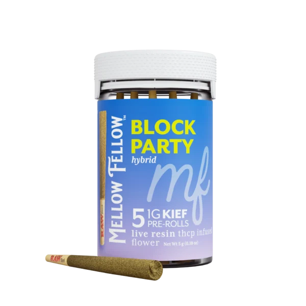 Mellow Fellow Kief Pre-rolls 5g THCp Block Party (Hybrid) 6ct