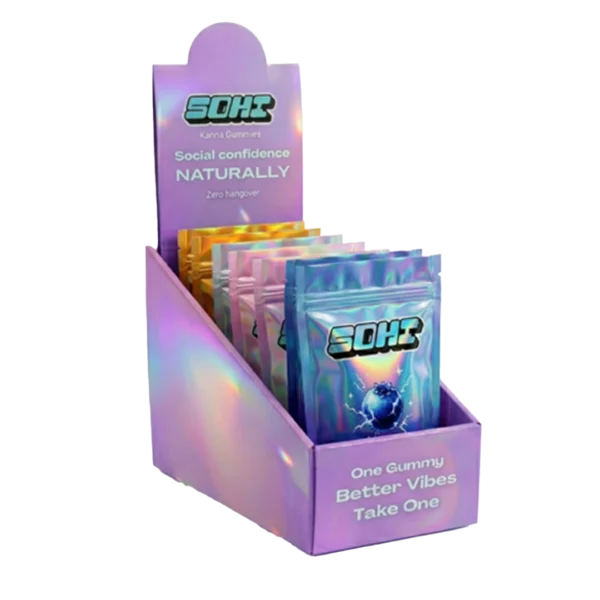 SOHI Kanna Social Gummies 12pc Edibles 360mg Kanna (Sceletium tortuosum) Variety Flavors (Watermelon Wave+Electric Blue Razz+Mango Dream+Peach Glow) 12ct